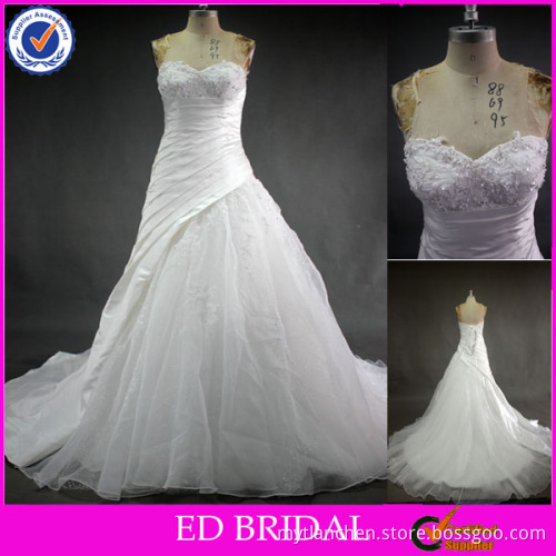 LN91 Nice Pleated Sweetheart A Line Real Sample Wedding Dress Imported From China